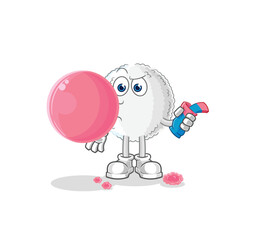 white blood chewing gum vector. cartoon character