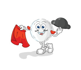 white blood matador with red cloth illustration. character vector