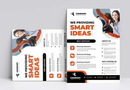 Corporate Flyer Layout with Graphic Elements