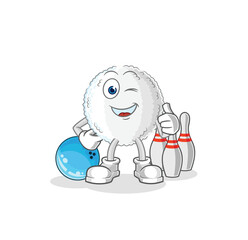 white blood play bowling illustration. character vector