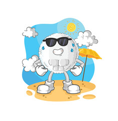 white blood sunbathing in summer. character vector