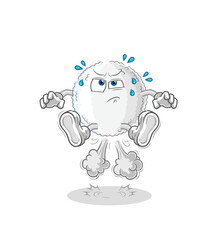 white blood fart jumping illustration. character vector
