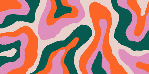 Cool Groovy Liquid Background Vector Design. Trendy Y2k Backdrop Textute. Funky Retro Wallpaper.