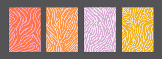Collection Of Groovy Wild Textures Vector Design. Set of Y2K Backgrounds. © t1m0n344