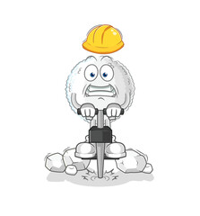 white blood drill the ground cartoon character vector