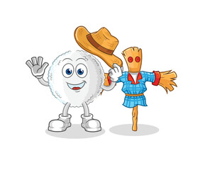 white blood with scarecrows cartoon character vector