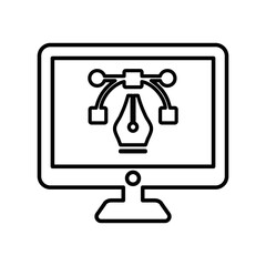Design outline icon. Line vector sketch.