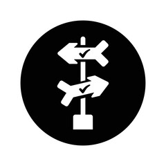 Obraz premium Direction, path, way icon. Black vector sketch.