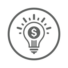 Ideas, money icon. Gray vector design.
