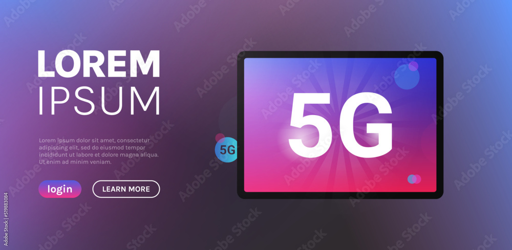 Poster 5g internet connection speed futuristic concept and online wireless system connection technology fla