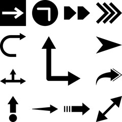 arrow, right, navigation, up icon in a collection with other items