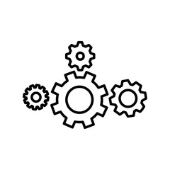 Setting, settings, gear outline icon. Line vector design.