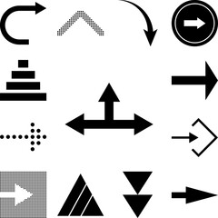 arrow, right, left, up icon in a collection with other items