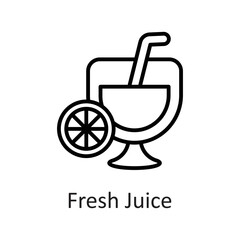 Fresh Juice vector Outline Icon Design illustration on White background. EPS 10 File 