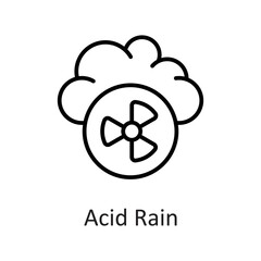 Acid Rain vector Outline Icon Design illustration on White background. EPS 10 File  