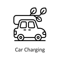 Car Charging vector  Outline Icon Design illustration on White background. EPS 10 File 