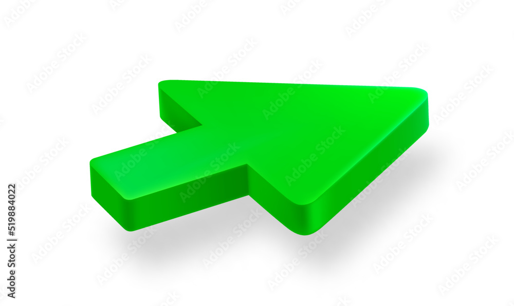 Poster Realistic illustration of web arrow in direction to the right. 3d vector icon
