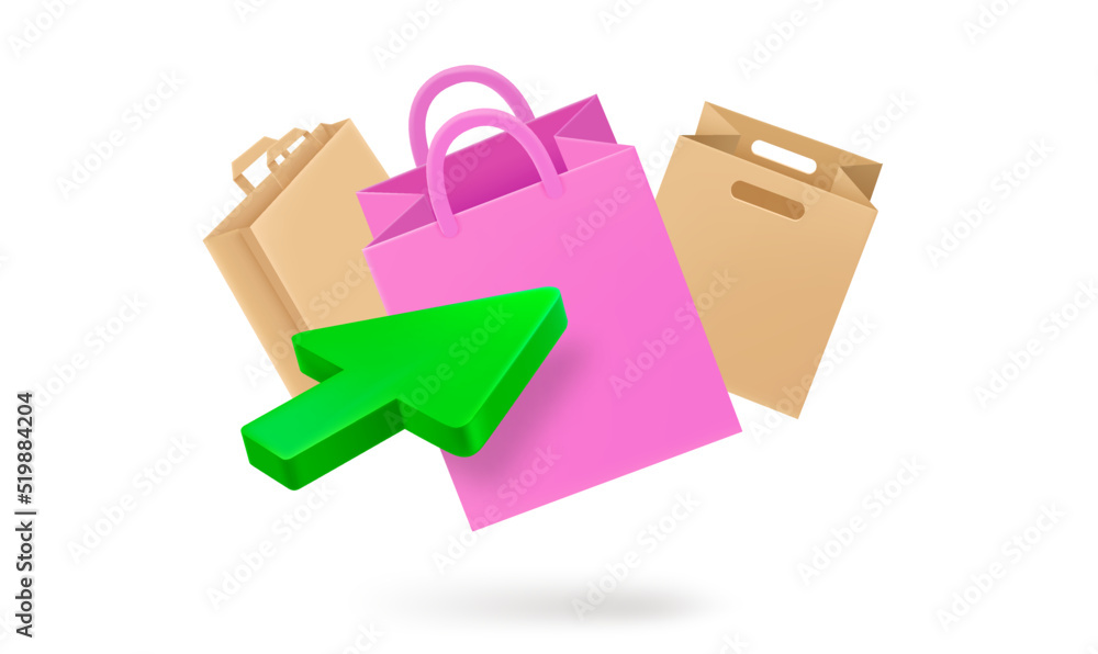 Poster making choice on internet market. 3d vector icon
