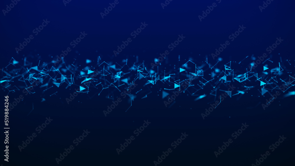 Poster abstract blue digital background. visualization of big data. network connection. worldwide connectio