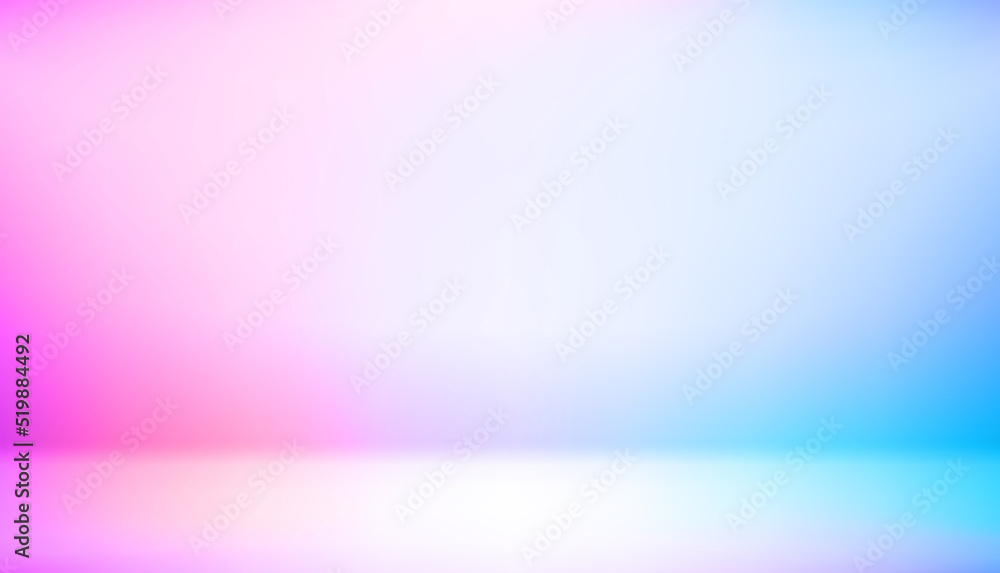 Aufkleber empty studio with neon glow and podium. vector 3d illustration