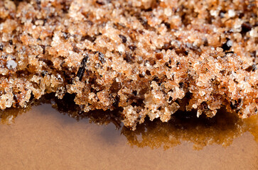 Coffee scrub texture close-up