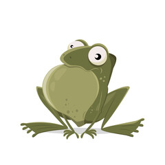 funny vector illustration of a cartoon frog with vocal sac