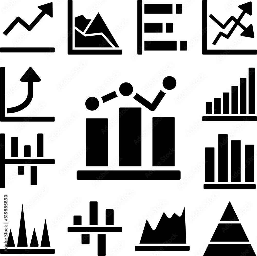 Poster chart graph diagram line bar icon in a collection with other items