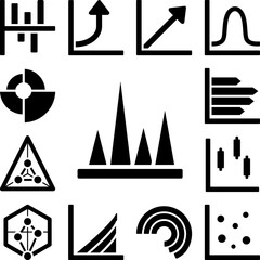 Chart pyramid icon in a collection with other items