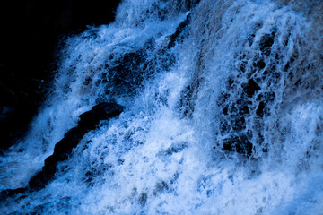 icy blue waterfall
