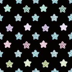 Kids cartoon seamless stars polka dots pattern for Christmas wrapping and clothes print and notebooks