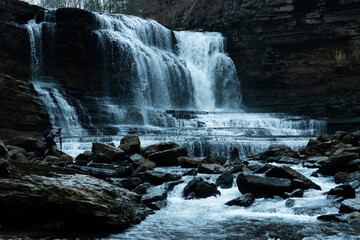 waterfall on the rocks