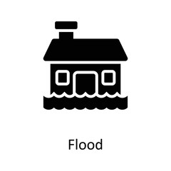 Flood vector Solid Icon Design illustration on White background. EPS 10 File 