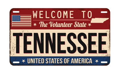 Welcome to Tennessee vintage rusty license plate