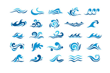 Water splash logo vector icon illustration design