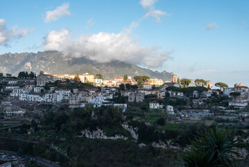 View on the old town of Ravello at the Amalfi coast, Italy