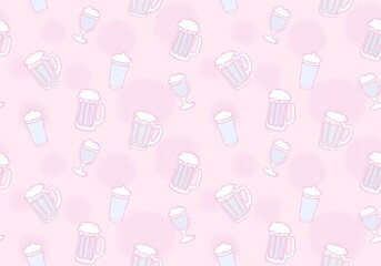 Beer seamless octoberfest pattern for wrapping paper and menu and clothes print and accessories and festive
