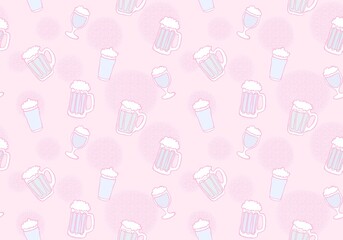 Beer seamless octoberfest pattern for wrapping paper and menu and clothes print and accessories and festive