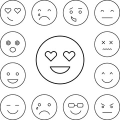 Lovely eyes, emotions icon in a collection with other items