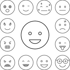 Happy, laughing, emotions icon in a collection with other items