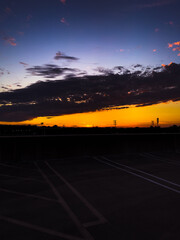 sunset from the top of a parking garage