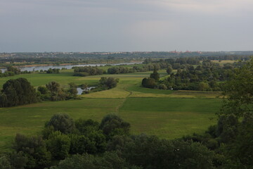 View of the Lower Vistula Valley. Diabelce, Swiecie, hiking trail.