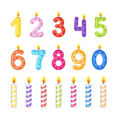 Set of burning candles on white background