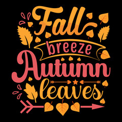 Autumn typography t-shirt design, I love fall, Happy pumpkin spice, vector element