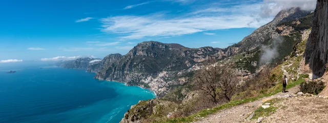 Foto auf Acrylglas Shoreline of the scenic Amalfi coast from the path of the Gods, Southern Italy © imagoDens