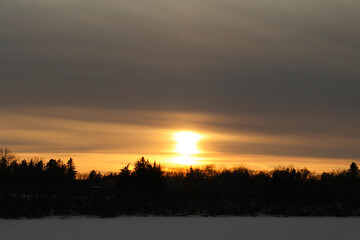 sunset over the river