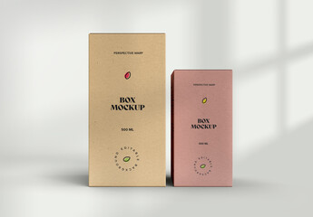 Premium Vertical Packaging Box Mockup Set for Branding &ndash; Product Packaging Design Templates for Marketing and Retail
