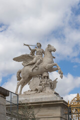 statue of angel  in the horse