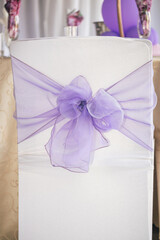 wedding ceremony bow on a chair