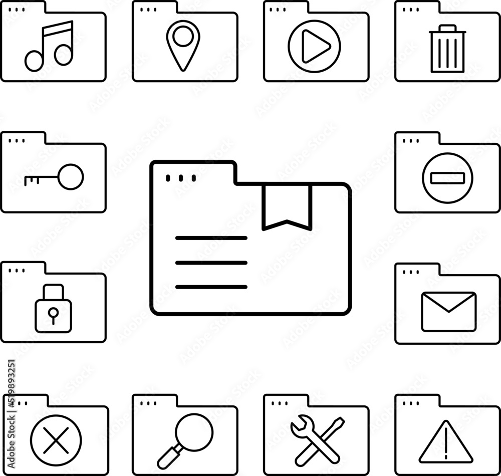 Poster folder note icon in a collection with other items