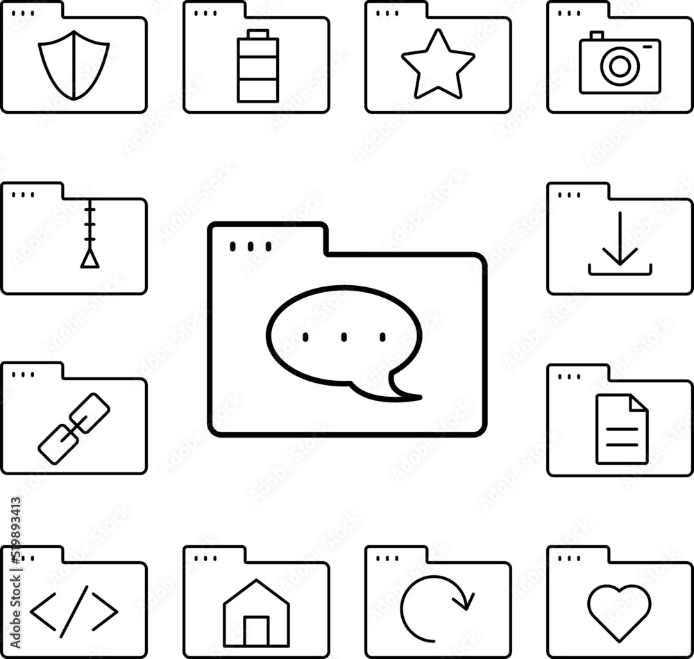 Poster folder message icon in a collection with other items